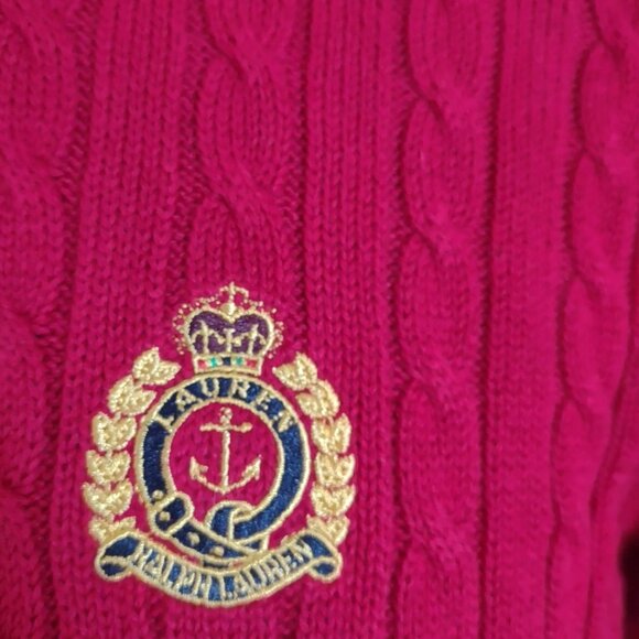 Lauren Ralph Lauren St Martin 100% Cotton True Red Turtleneck L NWT - Picture 2 of 10